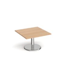 Pisa Square Coffee Table with Round Chrome Base 800mm Coffee Tables Workplace Stuff UK Pisa Square Coffee Table with Round Chrome Base 800mm Coffee Tables Workplace Stuff UK