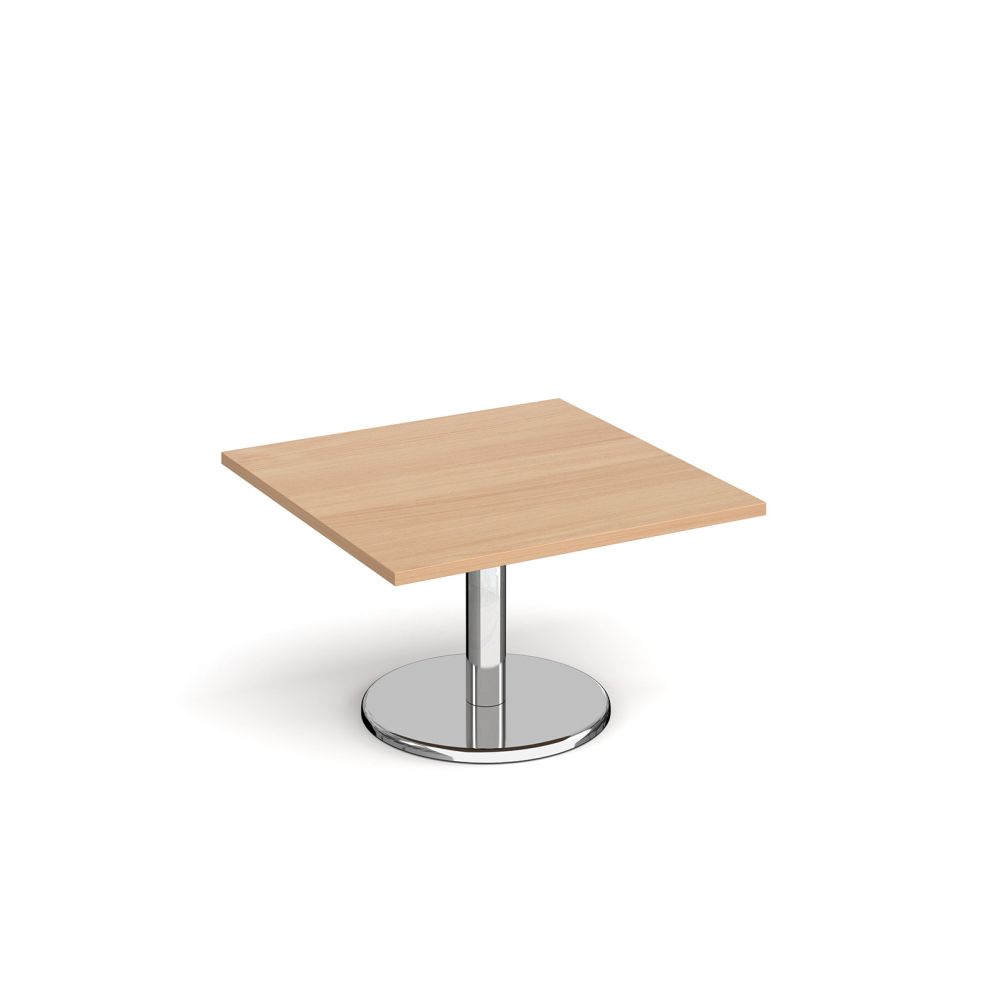 Pisa Square Coffee Table with Round Chrome Base 800mm Workplace Stuff UK