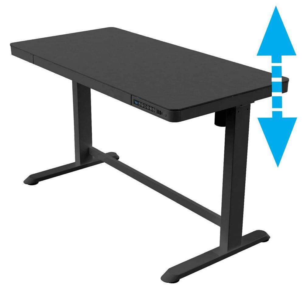Electric Height Adjustable Sit-Stand Desk with Drawer & Fast USB Chargers Electric Height Adjustable Sit-Stand Desk with Drawer & Fast USB Chargers Workplace Stuff UK