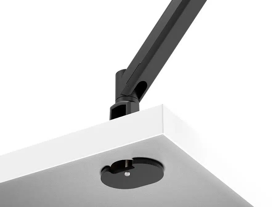 Levo-Monitor-Arm-through-desk-fixing-with-cable-management