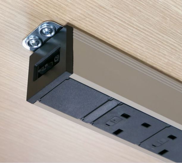 Powerlink Underdesk Module 4 x UK Sockets - Workplace Stuff UK