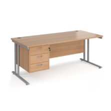 Maestro 25 Straight Desk with 3 Drawer Fixed Pedestal Office Desks Workplace Stuff UK Maestro 25 Straight Desk with 3 Drawer Fixed Pedestal Office Desks Workplace Stuff UK
