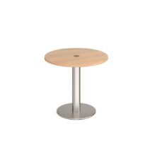 Monza Circular Dining Table with Flat Round Brushed Steel Base 800mm Canteen Furniture Workplace Stuff UK Monza Circular Dining Table with Flat Round Brushed Steel Base 800mm Canteen Furniture Workplace Stuff UK
