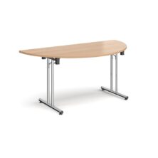 Semi Circular Folding Leg Table with Straight Foot Rails W1600mm Classroom Desks Workplace Stuff UK Semi Circular Folding Leg Table with Straight Foot Rails W1600mm Classroom Desks Workplace Stuff UK