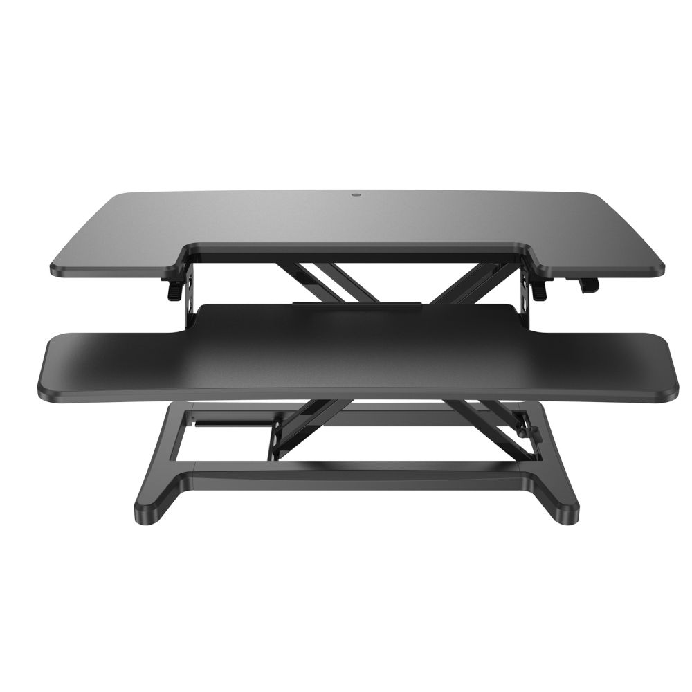 Sora Height Adjustable Sit Stand Workstation For Desks - Black Sora Height Adjustable Sit Stand Workstation For Desks - Black Workplace Stuff UK