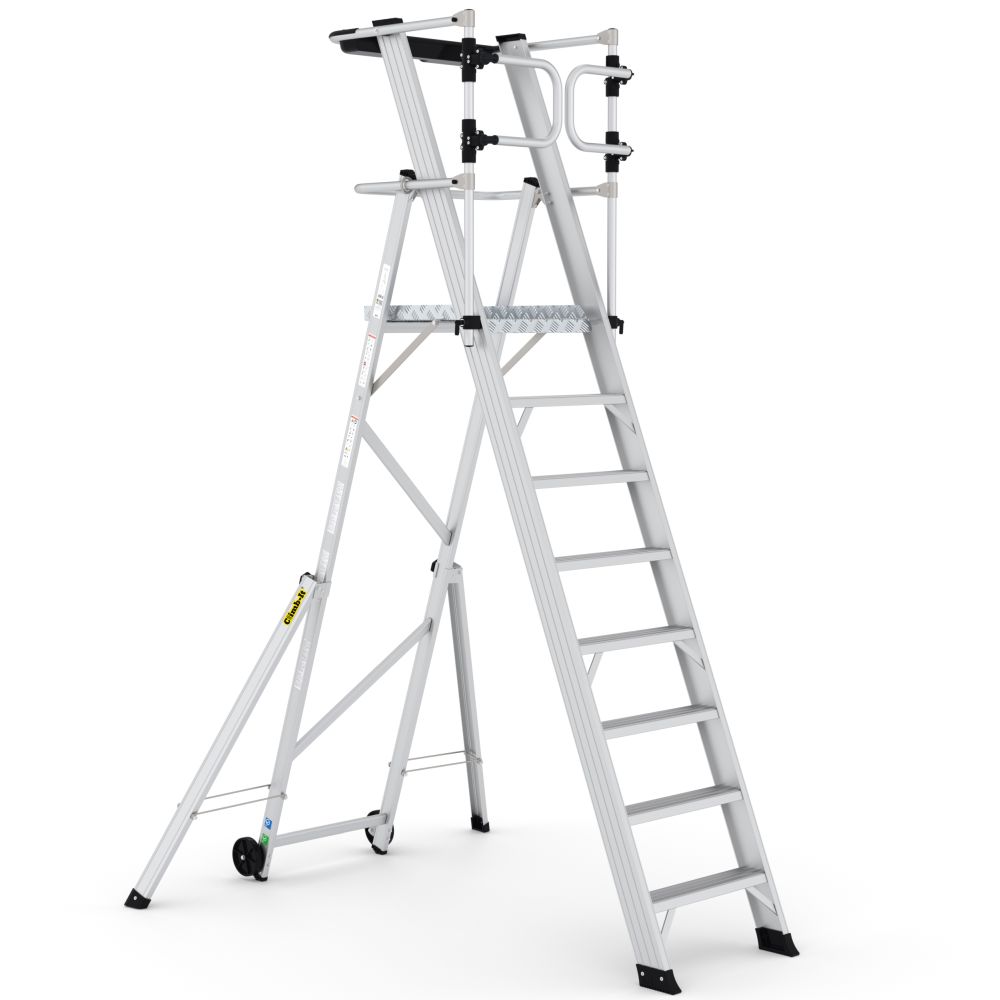 Climb-It Large Platform Folding Steps with Safety Gates EN 131 Climb-It Large Platform Folding Steps with Safety Gates EN 131 Workplace Stuff UK