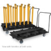 Vertical Storage Cart For Retractable Barriers Fully Loaded