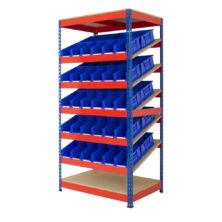 Anco Kanban Shelving with 60 Plastic Bins Shelving Workplace Stuff UK Anco Kanban Shelving with 60 Plastic Bins Shelving Workplace Stuff UK