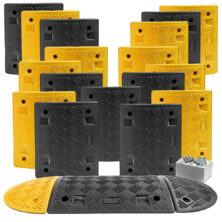 Speed Bump Kits 75mm High (5mph) Black & Yellow Heavy Duty Speed Bumps Workplace Stuff UK Speed Bump Kits 75mm High (5mph) Black & Yellow Heavy Duty Speed Bumps Workplace Stuff UK