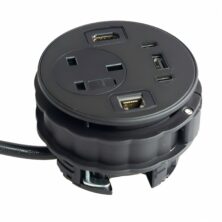 G8A1-series Office Desk Grommet Power Smart USB A+C Chargers HDMI RJ45 w/ 0.5m Tail +2m Start Lead Office Furniture Workplace Stuff UK
