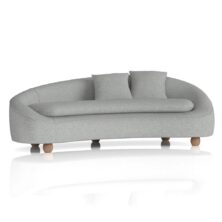 Mimi 3 Seater Curved Sofa – Grey Bouclé Fabric Fabric Reception Seating Workplace Stuff UK Mimi 3 Seater Curved Sofa – Grey Bouclé Fabric Fabric Reception Seating Workplace Stuff UK