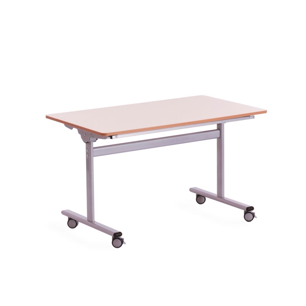 Premium Flip-Top Tables - Beech Top, Silver Frame Premium Flip-Top Tables - Beech Top, Silver Frame Workplace Stuff UK