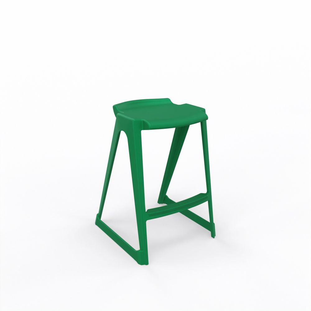 en one stool H685 Low Back - Bottle Green - Angle