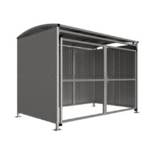 Badby Bin Shelter Galvanised Steel Frame, Mesh Gates Cycle Shelters Workplace Stuff UK Badby Bin Shelter Galvanised Steel Frame, Mesh Gates Cycle Shelters Workplace Stuff UK