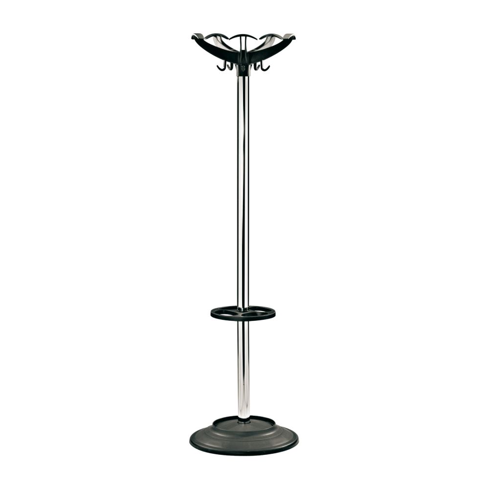 Coat and Umbrella Stand - Black/Chrome Coat and Umbrella Stand - Black/Chrome Workplace Stuff UK