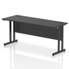Black Inspire Slimline Desk with Cantilever Leg & Modesty Panel 600mm Deep Office Desks Workplace Stuff UK Black Inspire Slimline Desk with Cantilever Leg & Modesty Panel 600mm Deep Office Desks Workplace Stuff UK