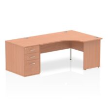 Inspire Panel Leg Corner Desk Workstation with Fixed Pedestal Office Desks Workplace Stuff UK