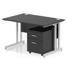 Black Inspire Cantilever Straight Desk with Mobile Pedestal BUNDLE Black Desk With Drawers Workplace Stuff UK Black Inspire Cantilever Straight Desk with Mobile Pedestal BUNDLE Black Desk With Drawers Workplace Stuff UK