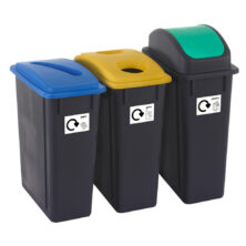 Recycling Bins 65 Litre (Set of 3) Litter Bins Workplace Stuff UK Recycling Bins 65 Litre (Set of 3) Litter Bins Workplace Stuff UK