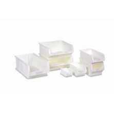White Antibacterial TC Semi-Open Fronted Containers Small Parts Storage Workplace Stuff UK