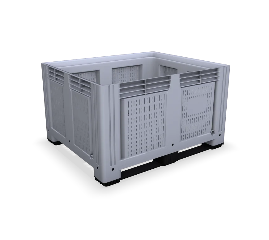 Rigid Plastic Box Pallet with Vented Sides - Grey Rigid Plastic Box Pallet with Vented Sides - Grey Workplace Stuff UK