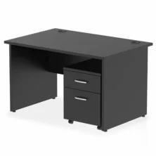 Black Inspire Panel End Straight Desk with Mobile Pedestal BUNDLE Black Desk With Drawers Workplace Stuff UK Black Inspire Panel End Straight Desk with Mobile Pedestal BUNDLE Black Desk With Drawers Workplace Stuff UK