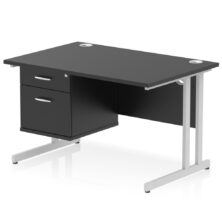 Black Inspire Cantilever Straight Desk with Fixed Pedestal BUNDLE Office Desks Workplace Stuff UK Black Inspire Cantilever Straight Desk with Fixed Pedestal BUNDLE Office Desks Workplace Stuff UK