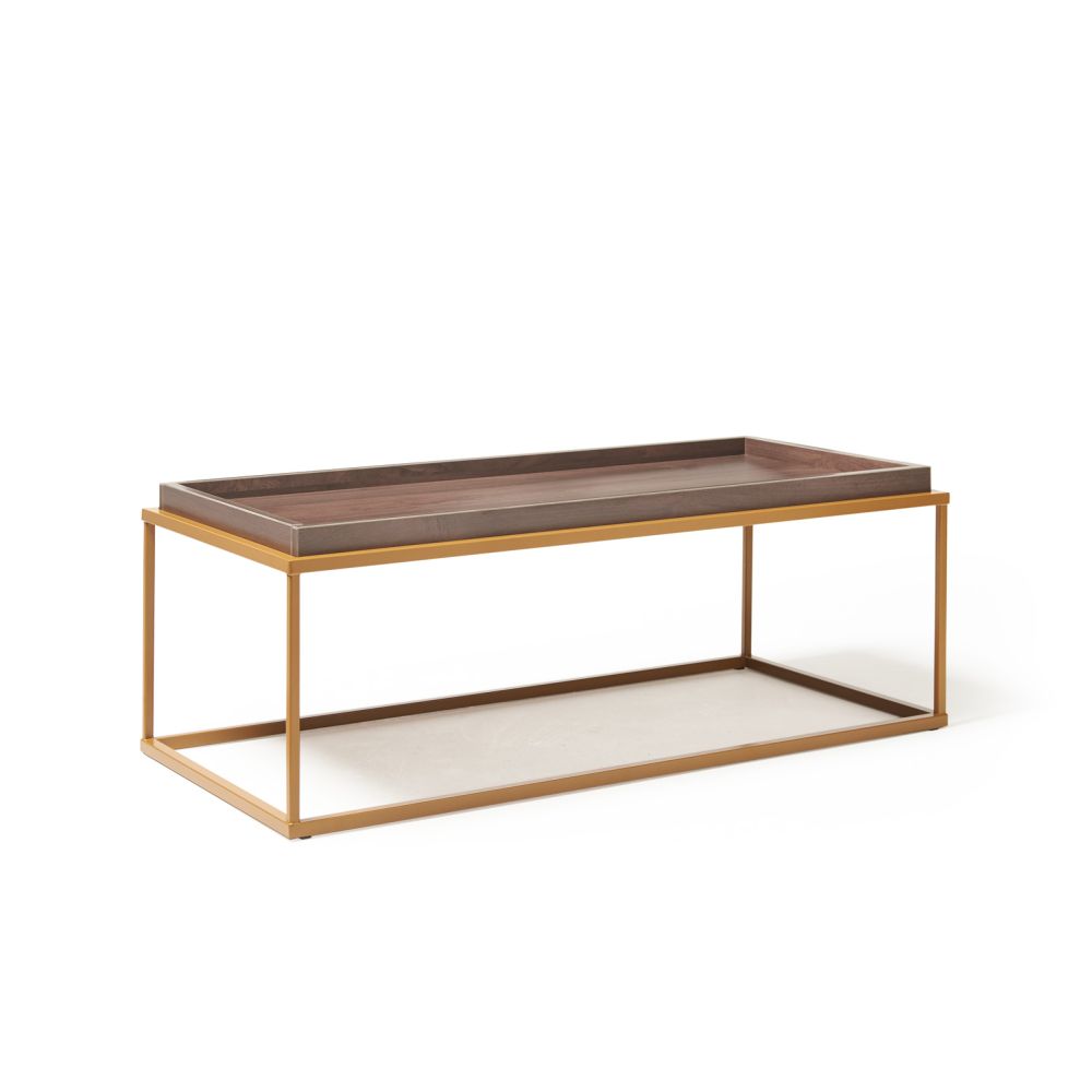 Parma Rectangular Coffee Table with a Matt Gold Steel Frame and Venus Top Workplace Stuff UK
