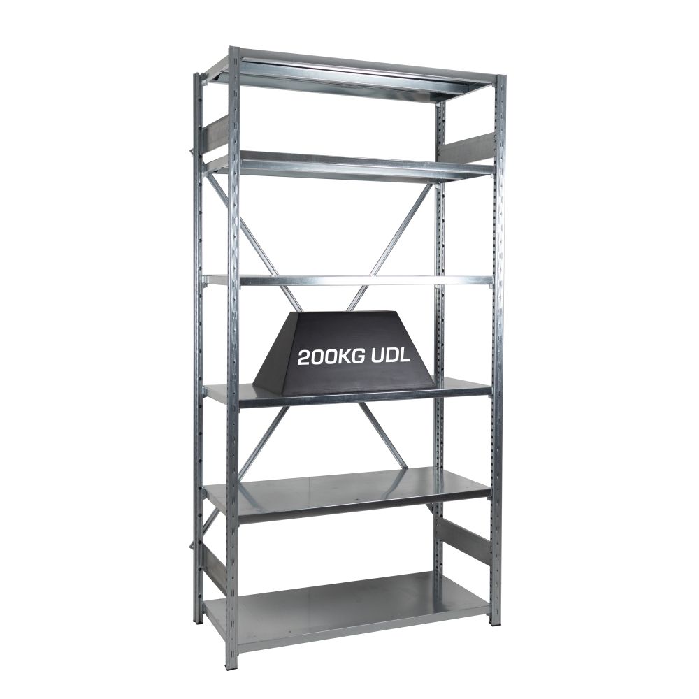 Anco Expo 4 Galvanised Shelving - 6 Shelves Anco Expo 4 Galvanised Shelving - 6 Shelves Workplace Stuff UK