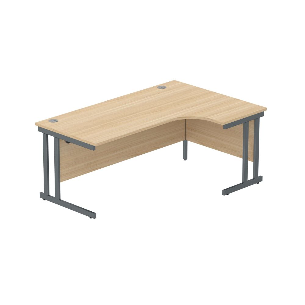 Core Double Upright Radial Corner Desk - Workplace Stuff UK
