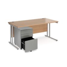 Straight Desk 800mm Deep with 3 Drawer Steel Pedestal Office Desks Workplace Stuff UK Straight Desk 800mm Deep with 3 Drawer Steel Pedestal Office Desks Workplace Stuff UK