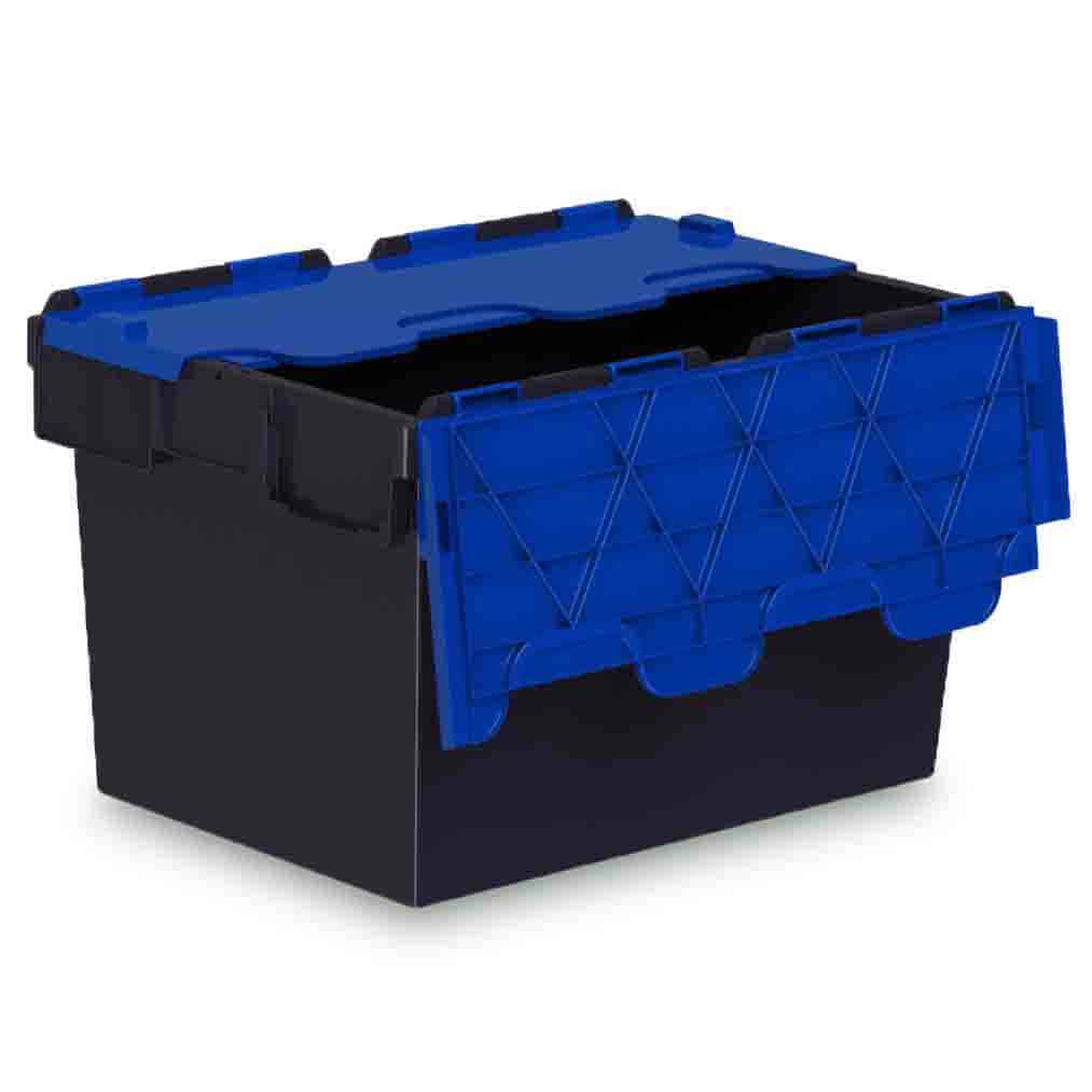 Attached-Lidded-Euro-Containers-Blue