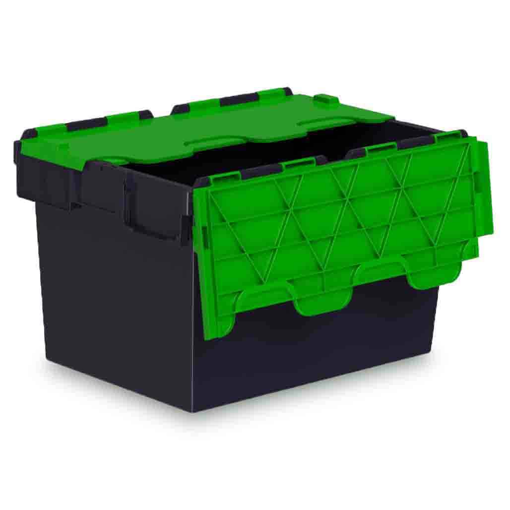 Attached-Lidded-Euro-Containers-Green
