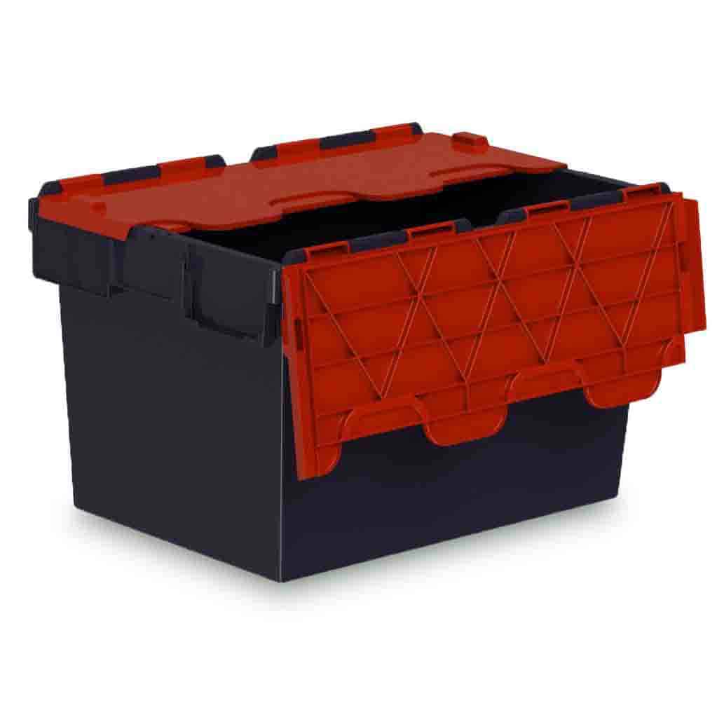 Attached-Lidded-Euro-Containers-Red