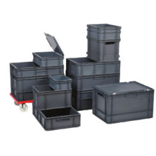 Euro Containers - Grey Plastic Euro Containers - Grey Plastic Workplace Stuff UK