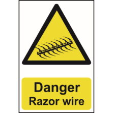 Danger Razor Wire Sign Safety & Security Workplace Stuff UK Danger Razor Wire Sign Safety & Security Workplace Stuff UK
