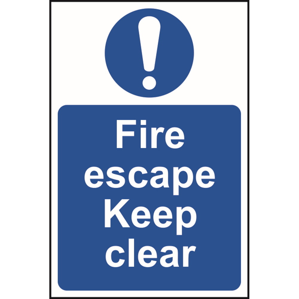 fire-escape-keep-clear-sign image of fire escape keep clear sign