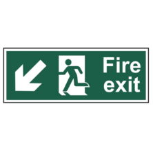 Fire Exit Down-Left Arrow Sign Safety & Security Workplace Stuff UK Fire Exit Down-Left Arrow Sign Safety & Security Workplace Stuff UK