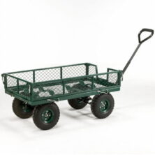 Green Garden Platform Truck – Mesh Sides And Base Turntable Trucks Workplace Stuff UK