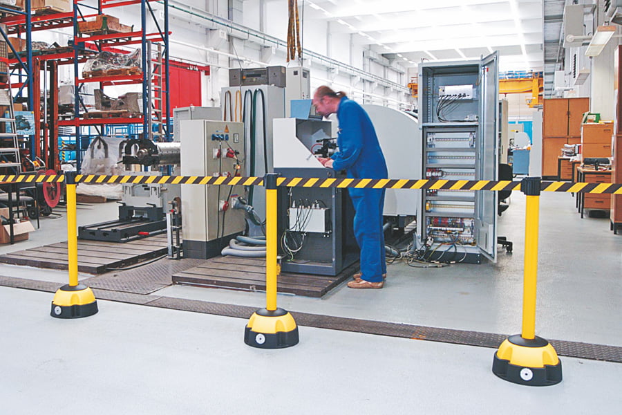 Hi-Vis Belt Barrier Posts 1 Hi-Vis Belt Barrier Posts