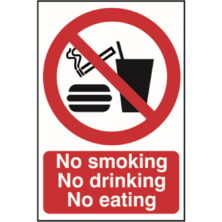 No Smoking Drinking Or Eating Sign Safety & Security Workplace Stuff UK No Smoking Drinking Or Eating Sign Safety & Security Workplace Stuff UK