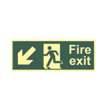 Photoluminescent Arrow Down-Left Fire Exit Sign Safety & Security Workplace Stuff UK Photoluminescent Arrow Down-Left Fire Exit Sign Safety & Security Workplace Stuff UK