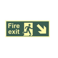 Photoluminescent Arrow Down-Right Fire Exit Sign Safety & Security Workplace Stuff UK Photoluminescent Arrow Down-Right Fire Exit Sign Safety & Security Workplace Stuff UK
