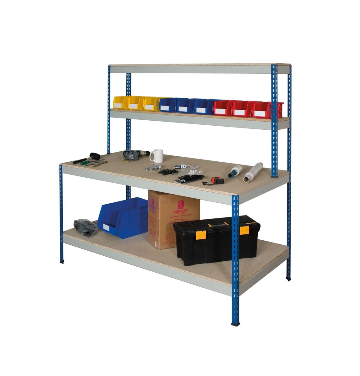 rivet chipboard workstation - full undershelf