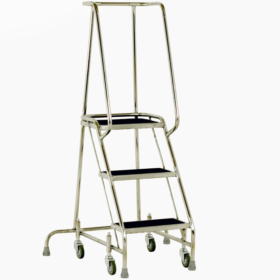 Stainless Steel Mobile Safety Steps 3 Stainless Steel Mobile Safety Steps