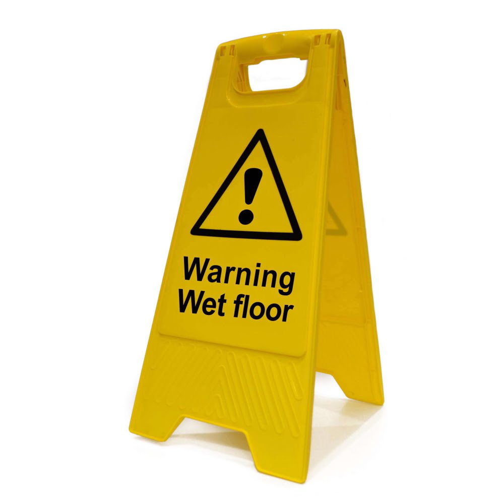 image of warning wet floor a-board