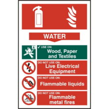 Water Fire Extinguisher Sign Safety & Security Workplace Stuff UK Water Fire Extinguisher Sign Safety & Security Workplace Stuff UK